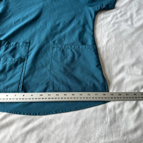 Carhartt Women's Short Sleeve Scrub Top Teal X-Small‎ Pockets Uniform - Picture 12 of 13